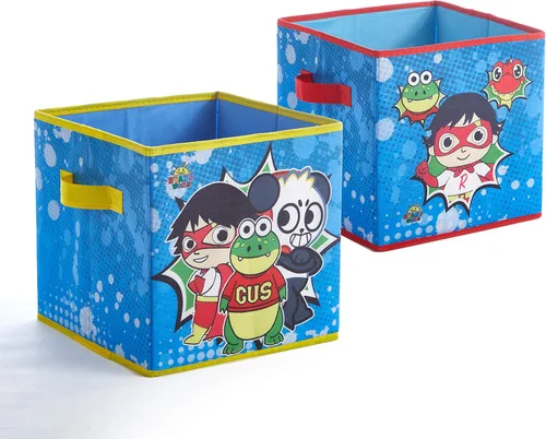 Vista 15 de Idea Nuova Baby Shark - Cubitos de almacenamiento plegables, juego de 2, 10 x 10 pulgadas, color azul y amarillo