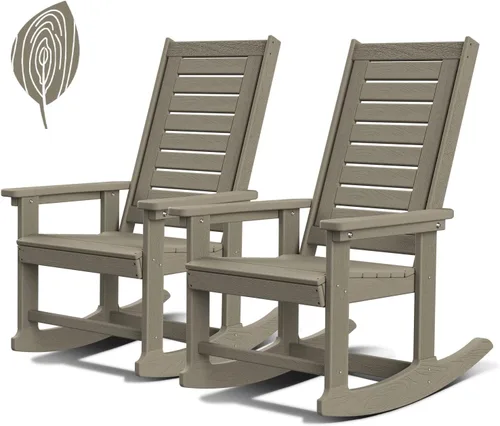 Vista 45 de GREENVINES Oversized Outdoor Rocking Chair, HDPE Rocker, Aqua