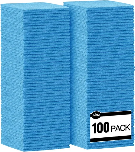 Vista 19 de AIDEA Microfiber Cleaning Cloth Blue-50PK, Soft Absorbent Shop Rags, Microfiber Towels for Cars, Kitchen Towels, Dusting Cloth for Home, Window