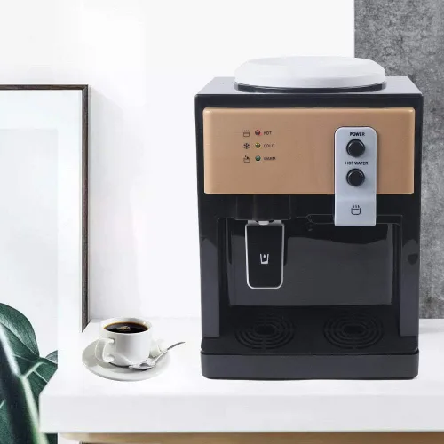 Vista 3 de Dispensador de agua para encimera, enfriador de agua fría caliente con indicador de trabajo, dispensador de enfriador de agua de carga superior