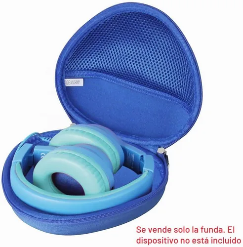 Vista 2 de adada Estuche rígido de viaje para auriculares iClever HS19/iClever BTH12 para niños (azul)
