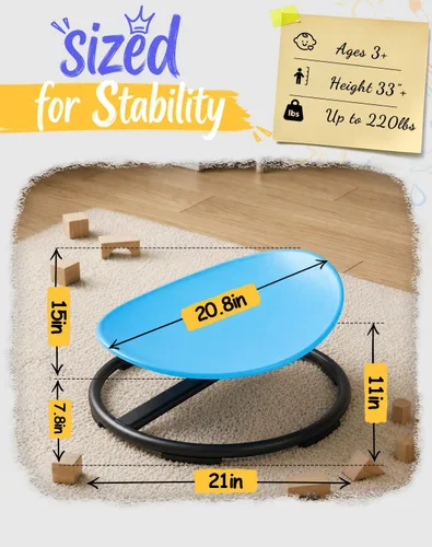 Vista 3 de Silla giratoria para niños autistas: juguete giratorio sensorial redondo, silla giratoria para niños con autismo, asiento giratorio sensorial