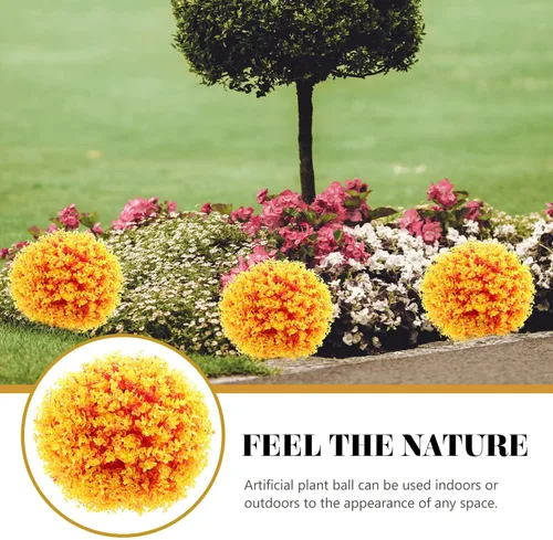Vista 9 de BESPORTBLE Bola de césped artificial, adorno decorativo de imitación para plantas, esfera redonda, de plástico, bola de planta falsa, decoración