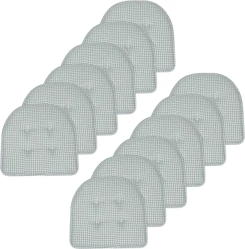 Vista 46 de Sweet Home Collection - Cojín de asiento de espuma viscoelástica y respaldo de caucho antideslizante con capitoné para silla, cojín en U, 17x16 Gris