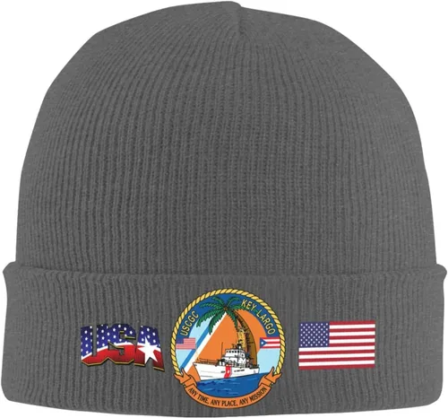 Vista 13 de Uscgc-Key-Largo Beanie Cap Skull Caps Striped Knitted Pullover Hat Winter Warm Hat