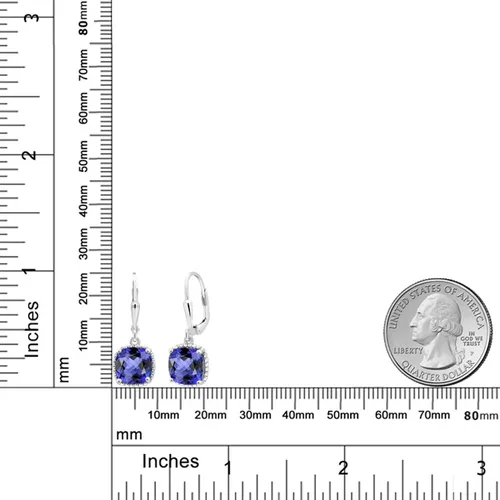 Vista 61 de Gem Stone King Aretes colgantes de plata de ley 925 de 0.315 pulgadas para mujer