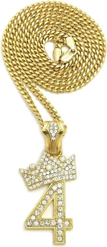 Vista 2 de Shiny Jewelers USA COLGANTE CUBANO DE CADENA CUBANA DE 3 mm24" PARA HOMBRES, Metal, Circonia cúbica