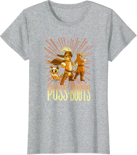 Vista 25 de DreamWorks Puss in Boots: The Last Wish Cat Trio Poster - Camiseta pequeña Negro