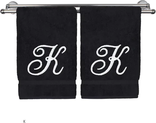 Vista 219 de Toalla de mano con monograma, regalo personalizado, 16 x 30 pulgadas, extra absorbente, 100% algodón turco, acabado de rizo suave, para baño, cocina