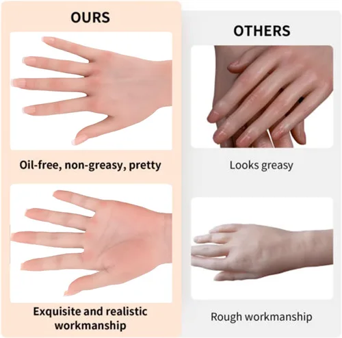 Vista 7 de YIQI Maniquí de mano femenina de silicona realista tamaño real modelo de mano exhibición de joyería (la mano izquierda)