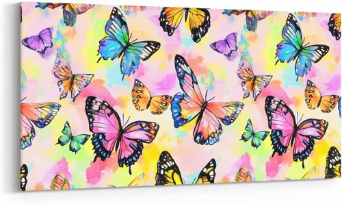 Vista 31 de Daisy Florals Wall Artwork Decor,Cartoon Blue Wildflowers Wall Painting for Boys Girls Women,Retro Country Style 38" Lx19 W