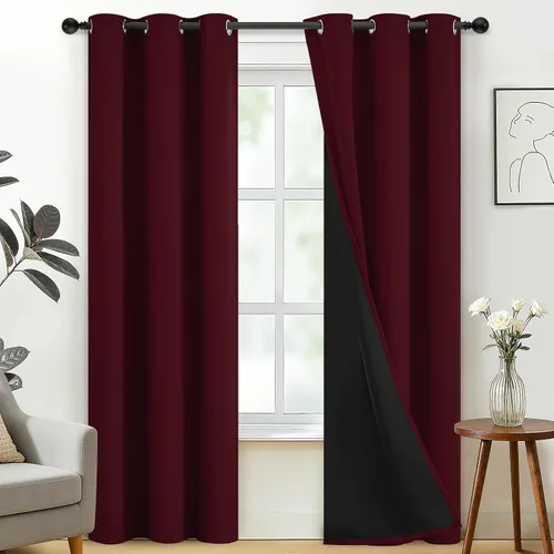 Vista 12 de SimpleHome - Cortinas opacas 100% para recámara, cortinas de ventana con ojales beige, con aislamiento térmico, cortinas de oscurecimiento