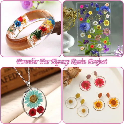 Vista 2 de 710 flores secas para manualidades de resina, pequeñas flores secas para uñas, flores secas prensadas pequeñas naturales reales para joyas, aretes