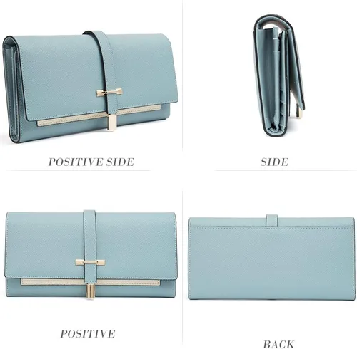 Vista 20 de CLUCI Cartera de cuero triple grande para mujer
