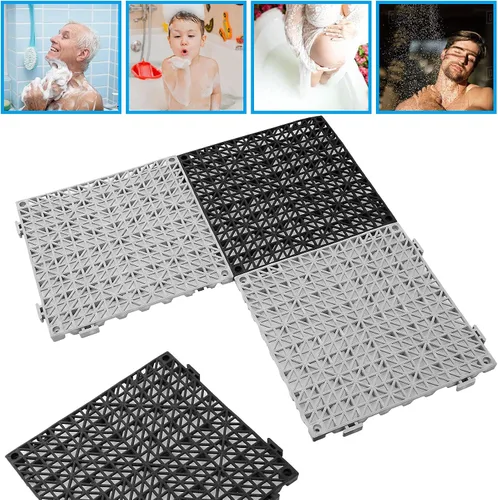 Vista 3 de Paquete de 12 alfombrillas de goma antideslizantes de 12 x 12 pulgadas para cojín de ducha, tamaño DIY, antideslizante, para baño, azulejos