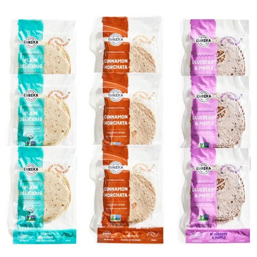 Vista 18 de Eureka Tortilla All Flavors - Paquete variado Tortillas de harina artesanales Mini granos enteros de 6 pulgadas Veganas, sin OMG, bajas