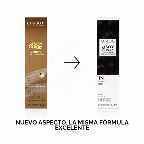 Vista 2 de Clairol Professional Permanent Cream Hair Color 100% Gray Coverage 1n negro
