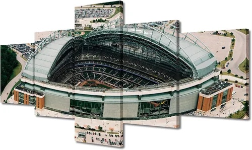 Vista 76 de Busch Stadium Baseball Home Decor St. Louis, Missouri Cityscape - Pósteres e impresiones artísticas de pared de 5 piezas de estadios de béisbol