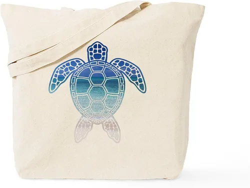 Vista 7 de CafePress Bolso de mano de tortuga para bebé, bolsa de lona natural, bolsa de compras reutilizable