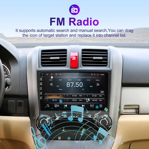 Vista 2 de Android doble DIN 10 pulgadas pantalla táctil Bluetooth coche estéreo con navegación GPS, Bluetooth y radio FM cámara de respaldo, Steeling Wheel