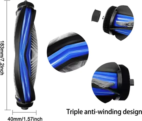 Vista 3 de 2 unids Cepillos principales para Ecovacs Deebot T30C/X8 PRO OMNI/T80 OMNI/T50 OMNI/T50 PRO OMNI/N30 PRO OMNI/N30 Omni Robot Aspirador