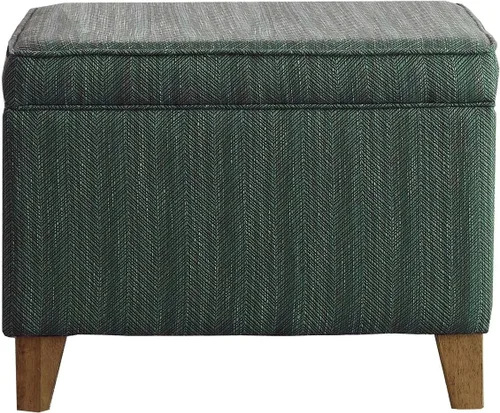Vista 17 de Homepop Decoración para el hogar K7646-A862 Otomana de almacenamiento rectangular moderna tapizada Otomana con tapa con bisagras