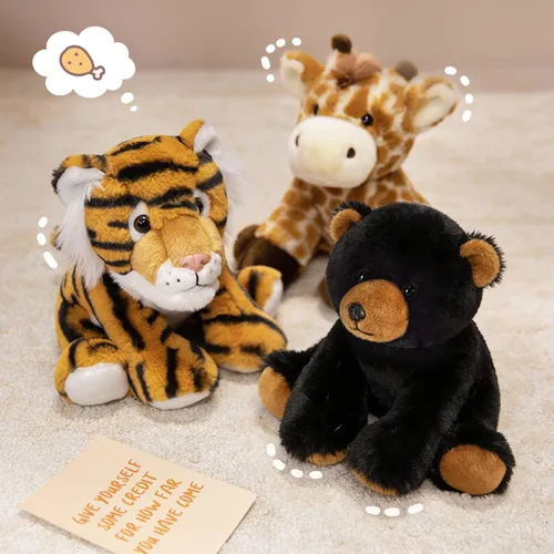 Vista 9 de Ditucu Peluche de oso negro de 8 pulgadas, lindos juguetes de peluche realistas, ultra suaves, regalos para niños