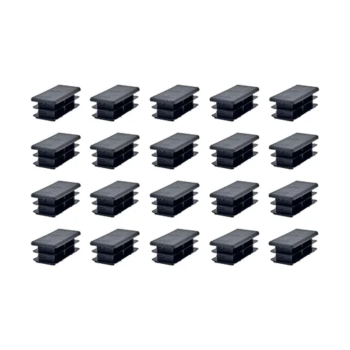 Vista 15 de Outwater Tapones rectangulares de plástico de 1-1/2 x 3 pulgadas para tubos, tapón de acabado para silla de tubo rectangular, protector de suelo, se