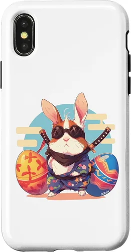 Vista 4 de iPhone 15 coloridos huevos de Pascua caza Ninja conejillo de indias con orejas de conejo