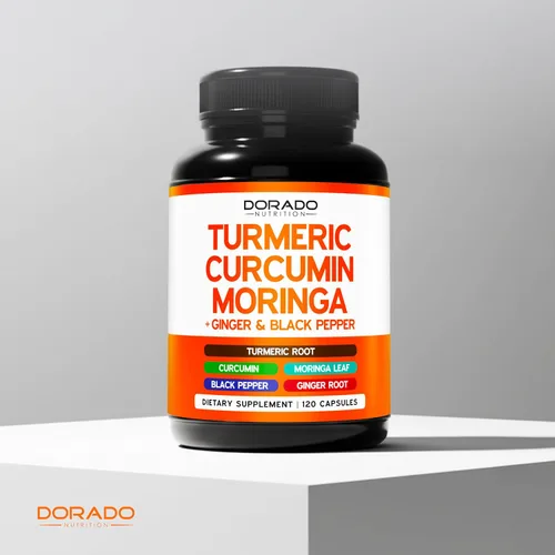 Vista 5 de Suplemento de curcumina de cúrcuma con pimienta negra, jengibre, moringa