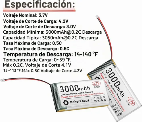 Vista 3 de 3.7V 3000mAh batería recargable de polímero de litio para ESP32 1 unids