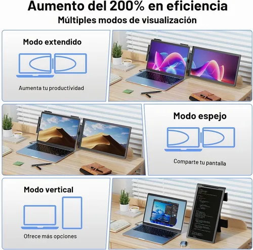 Vista 8 de Extensor de pantalla para portátil de 15,6 pulgadas, extensor de monitor