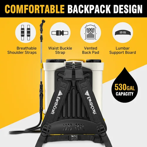 Vista 6 de Pulverizador de mochila a batería de 5.3 galones compatible con batería DeWalt de 20 V (no incluida), equipado con sistema de mezcla, rociador