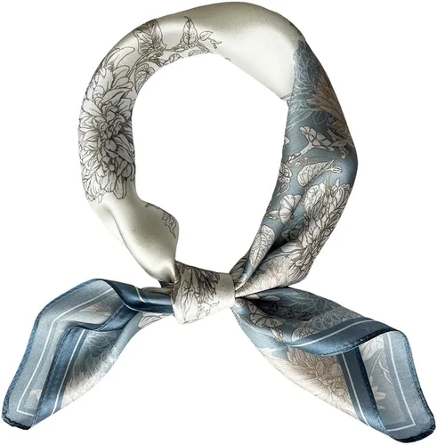 Vista 21 de FONYVE Bufandas 100% de seda de morera para mujer, bufanda cuadrada ligera de satén para la cabeza, bufanda pequeña de seda para dormir, 21 x 21