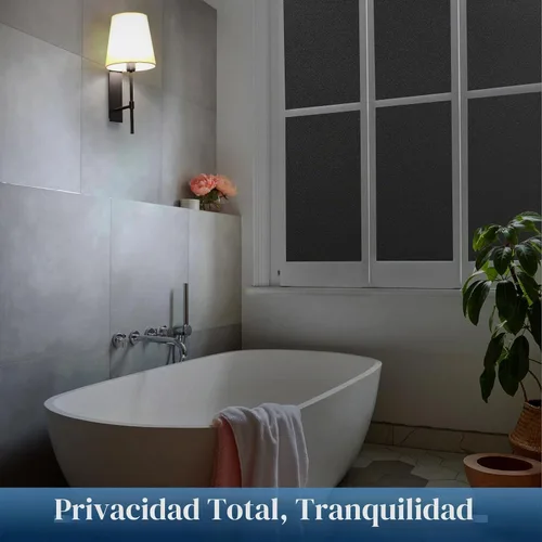 Vista 2 de Haton - Película opaca para ventana, bloqueo de luz total, 23.6 x 78.7 pulgadas Negro