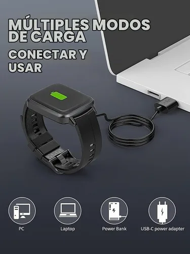 Vista 5 de Cargador universal para reloj inteligente, magnético, accesorios de reloj inteligente de 2 pines de 0.300 in, cable de cargador magnético