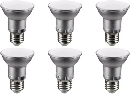 Vista 2 de Satco S11580 LED PAR20 de 5.5 vatios; base media; acabado plateado; CCT seleccionable; 120 voltios; ángulo de haz de 25 grados (6 bombillas LED)