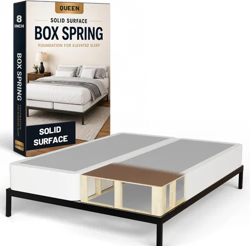 Vista 15 de Treaton, Cama Queen sin ensamblar – Somier de madera de 2.5 pulgadas – Fabricado en Estados Unidos – Silencioso sin ruido – Base de colchón