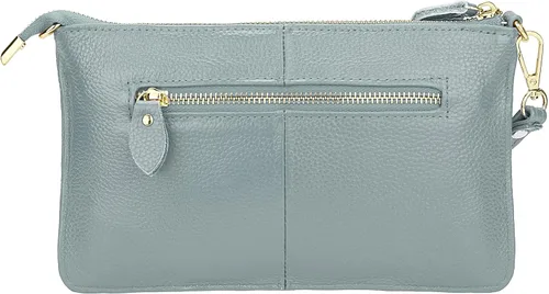 Vista 4 de Uromee Cartera de mano para mujer, de piel auténtica, con cadena de hombro desmontable
