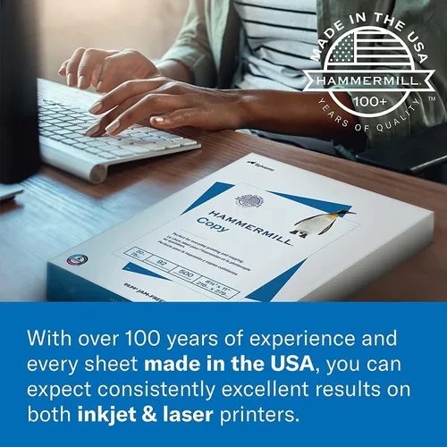Vista 4 de Hammermill - Papel de color, papel de impresora color ante de 20 libras, 8.5 x 11 pulgadas - 1 resma (500 hojas), fabricado en los Estados Unidos