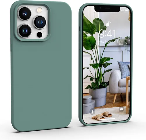 Vista 16 de IceSword Funda compatible con iPhone 13 Pro de 6.1 pies, funda delgada de silicona líquida a prueba de golpes, suave antiarañazos, bonita protección