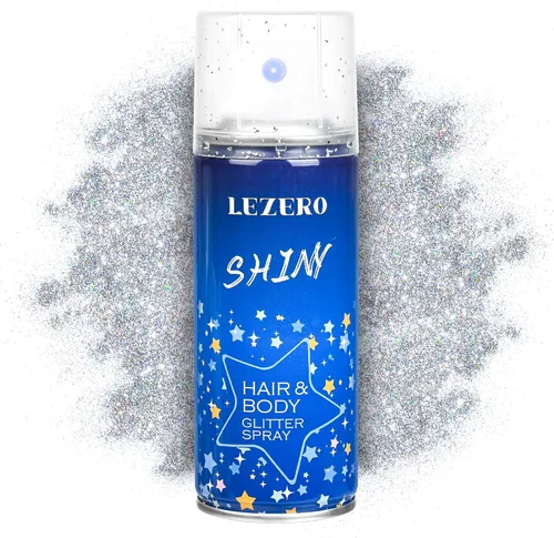 Vista 13 de Spray de purpurina para el cabello y el cuerpo para mujer, maquillaje dorado brillante, gran capacidad para conciertos, bodas, festivales, rave, 6.8