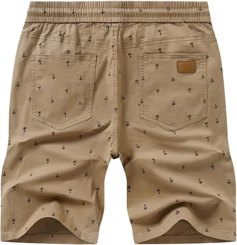 Vista 4 de JMIERR - Pantalones cortos informales para hombre, pantalones cortos de golf, pantalones chinos con cordón, de tela de sarga elástica, para verano