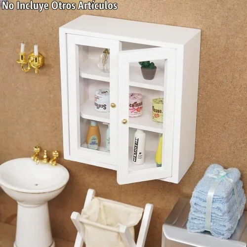 Vista 3 de Odoria 1/12 Mueble superior de cocina en miniatura Accesorios para muebles de casa de muñecas
