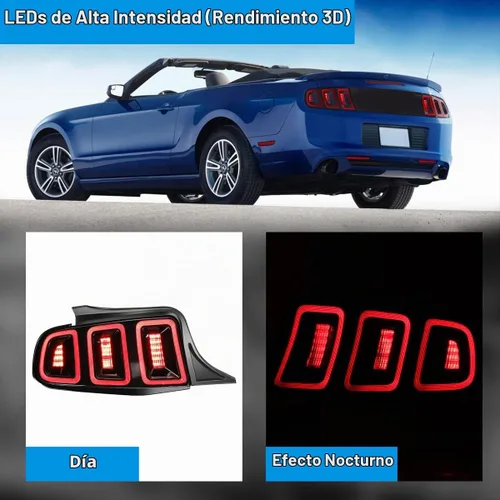 Vista 3 de CPW Conjunto de luces traseras para Ford Mustang 2010 2011 2012 2013 2014 Negro Claro