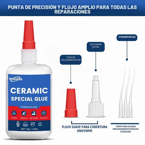 Vista 22 de Pegamento de cerámica 2 x 1.06 oz, adhesivo instantáneo impermeable y de alta resistencia