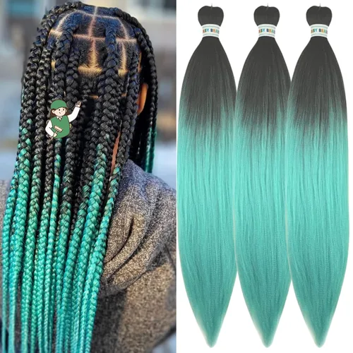 Vista 83 de Cabello trenzado para niños preestirado de 16 pulgadas, color negro para niños, trenzas sin nudos