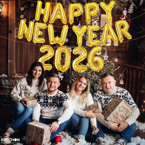 Vista 9 de KatchOn, Globos dorados de feliz año nuevo 2026 – 16 pulgadas Globo de feliz año nuevo y globos dorados del número 2026 para decoraciones de Año