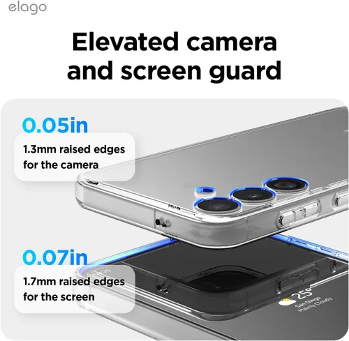 Vista 4 de elago Funda híbrida diseñada para Samsung Galaxy S25 de 6.2 pulgadas, funda protectora con tecnología PC/TPU, recortes precisos de cámara, diseño
