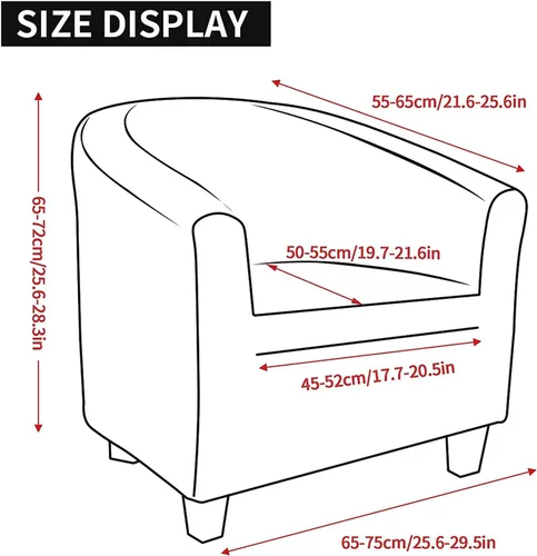 Vista 6 de MIFXIN - Funda elástica para silla de bañera de terciopelo de alta elasticidad, cubierta de silla de club, cubierta de sillón de elastano, cubierta